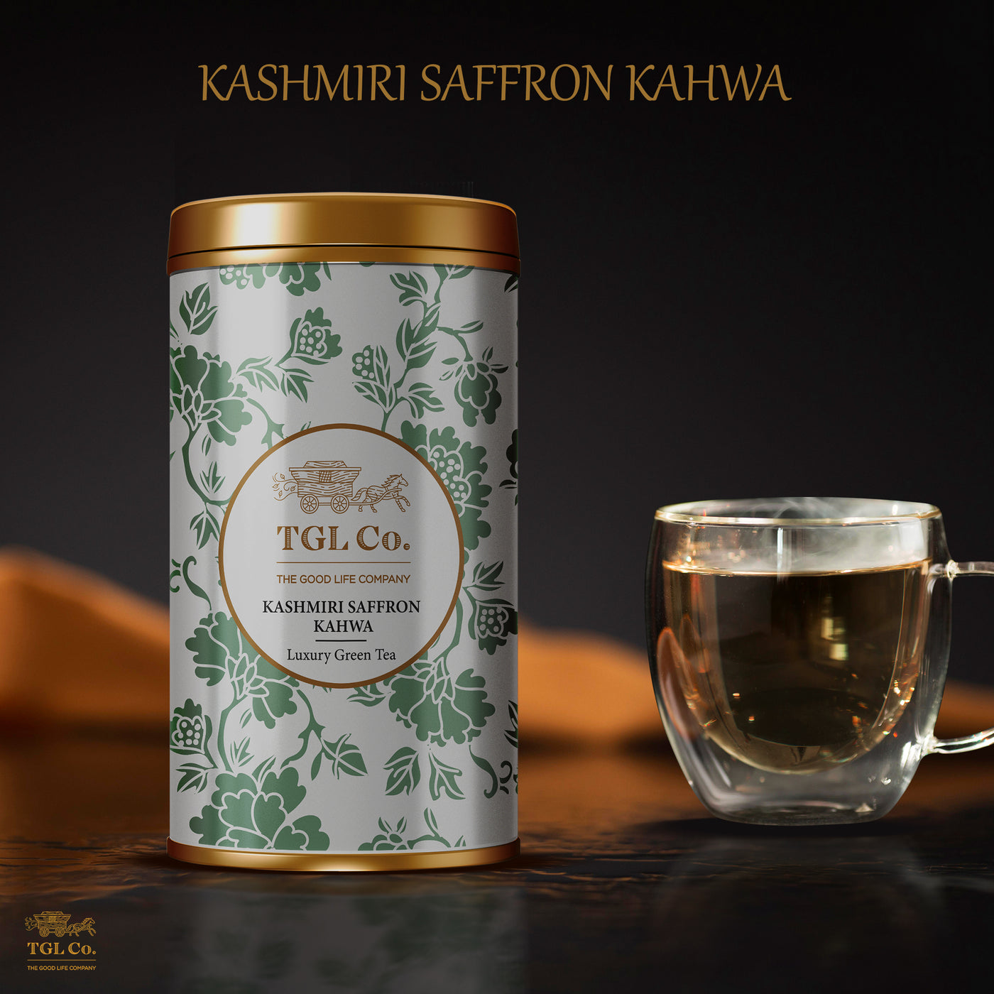 Kashmiri Kahwa (50 Gram Loose Leaf Tea Tin) + Pincer Tea Strainer (Free)